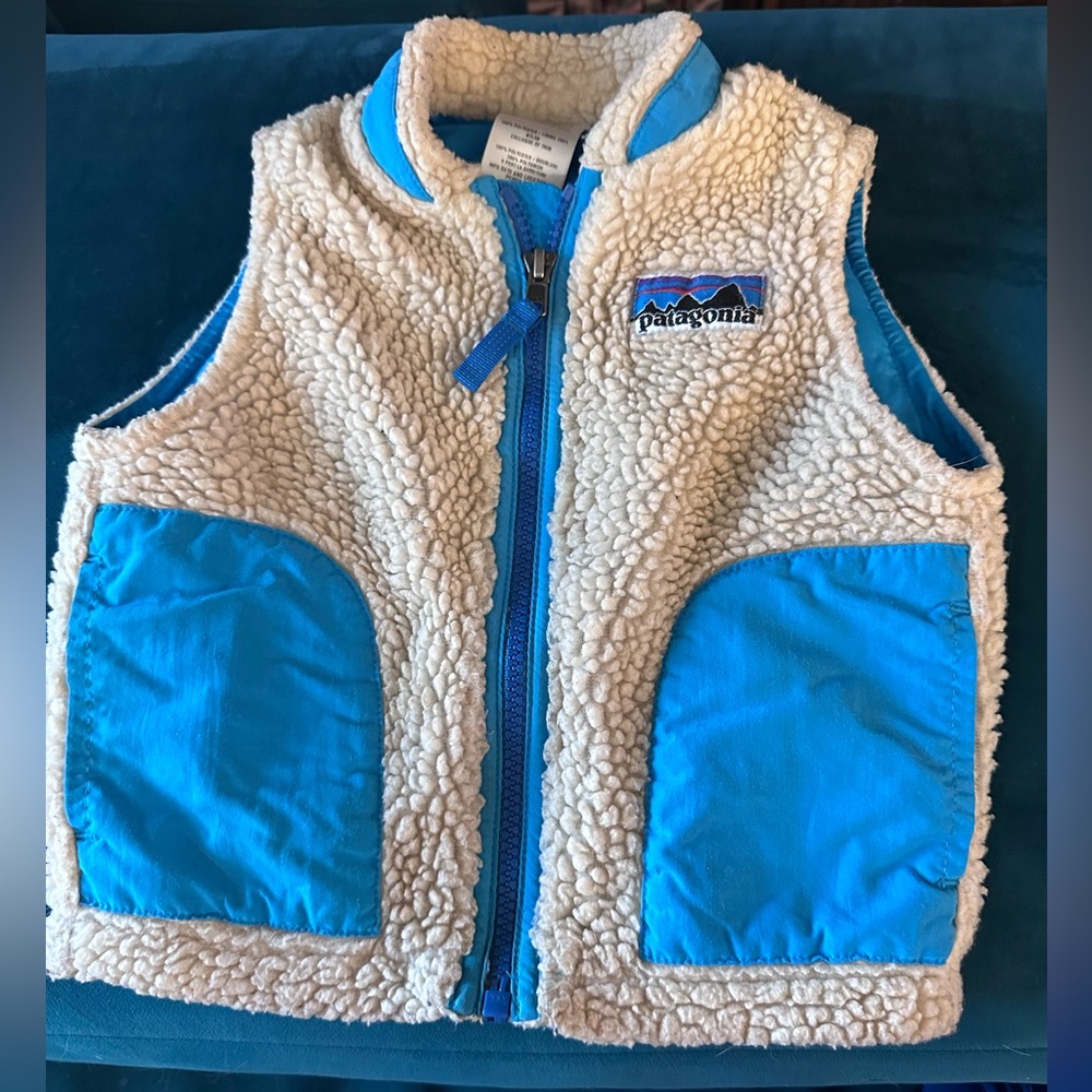 Patagonia Sherpa Fleece with Blue Trim